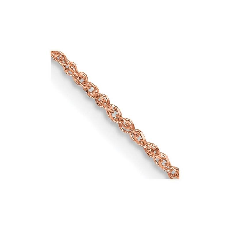 Curata 14k Rose Gold Solid 1.1mm Diamond-cut Ropa Chain Necklace Options: 16 18 20 24