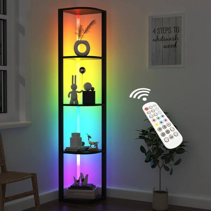 5 Tiers Corner Shelf - Black