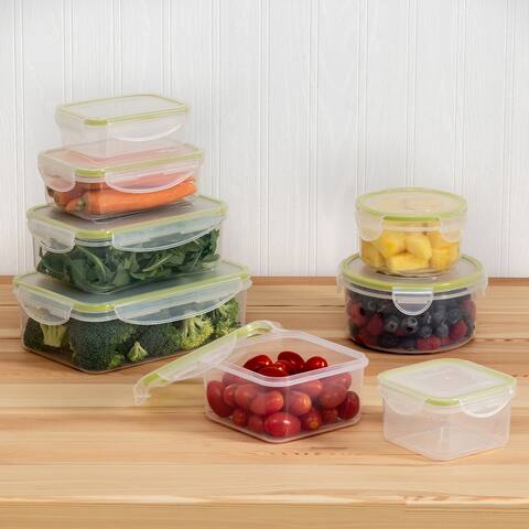 Plastic Clear 16-Piece Locking Food Container Set