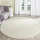 SAFAVIEH Laguna Shag Verdiana Solid Color 2-inch Thick Shag Rug - 6'7" Round - Ivory
