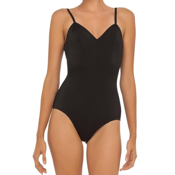 Shop Norma Kamali Womens V Neck Maillot One Piece Swimsuit S