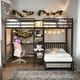 preview thumbnail 2 of 30, Full Over Twin Bunk Bed With Built-in Desk,Shelves And Ladder for Bedroom