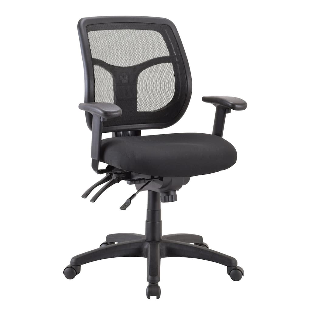 Eurotech Seating Apollo Ergonomic Task Chair, Black, Mid Back