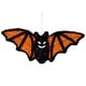 preview thumbnail 2 of 3, Lighted Bat Halloween Decoration - 25" - Black and Orange - Purple LED Lights