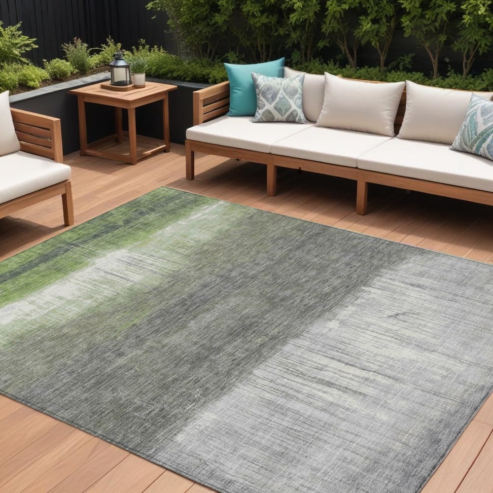 HomeRoots Abstract Transitional Rectangle Outdoor Rug