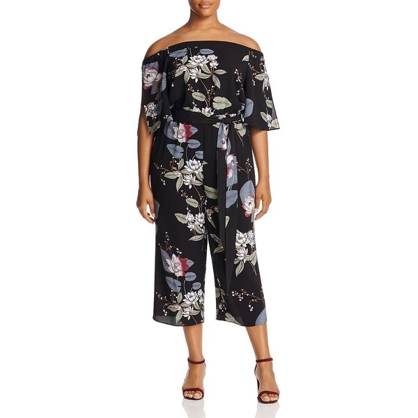 Shop City Chic Womens Jumpsuit Floral Print Off-The ...