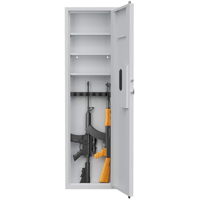 53" Password Touch Panel In-Wall Safe, Hidden Wall Gun Safe for Rifles with Adjustable Shelves