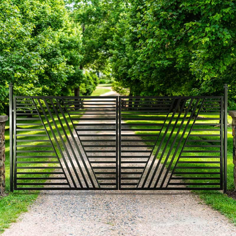 ALEKO Steel Dual Swing Garden Driveway Gate Sofia Style 18 x 6 feet with Opener
