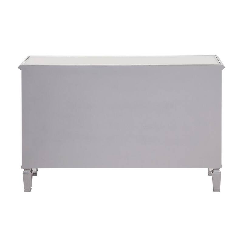 6-Drawer Dresser Silver Paint - 48" Wide Modern Storage Chest for Bedroom Living Room