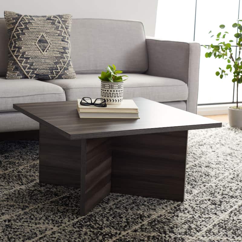 SAFAVIEH Cathen Modern Square Coffee Table - 32 in. W x 32 in. D x 16 in. H - Black