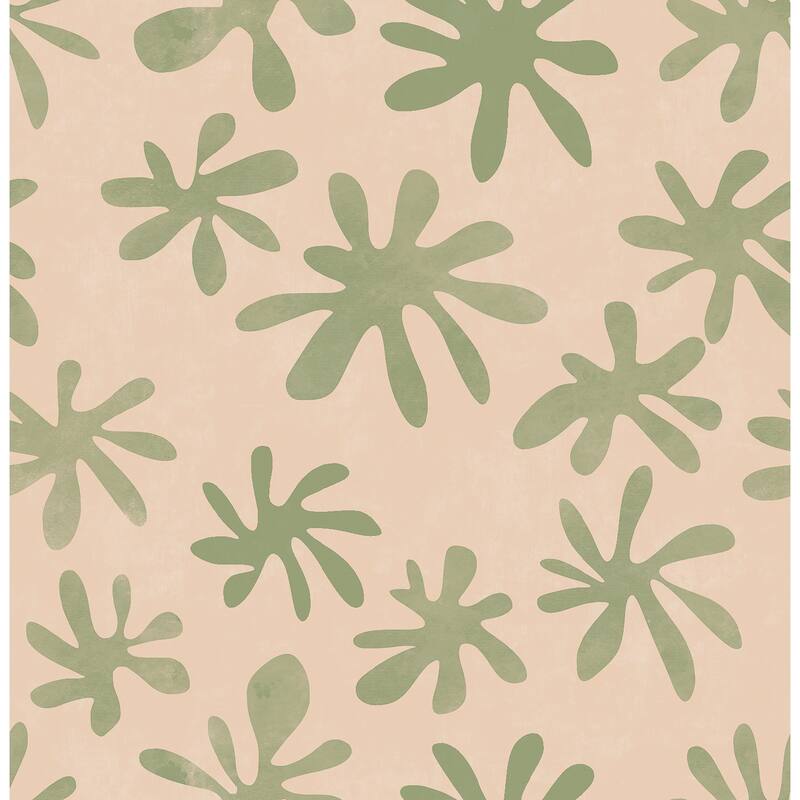 Alja Horvat Blush & Sage Field of Flowers Peel & Stick Wallpaper