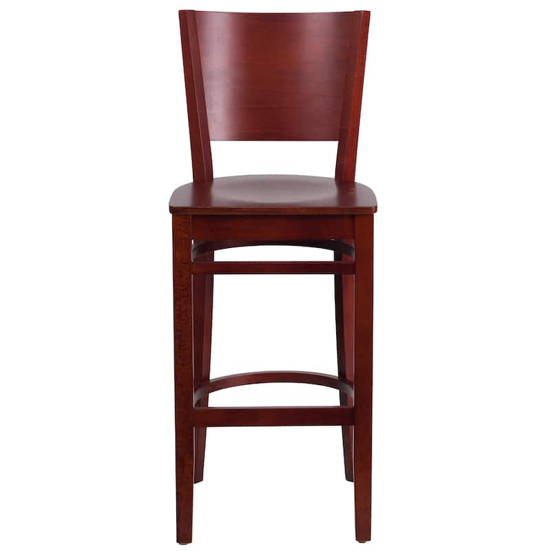 Solid Back Wooden Restaurant Barstool - 16.75"W x 18"D x 43.5"H - 16.75"W x 18"D x 43.5"H