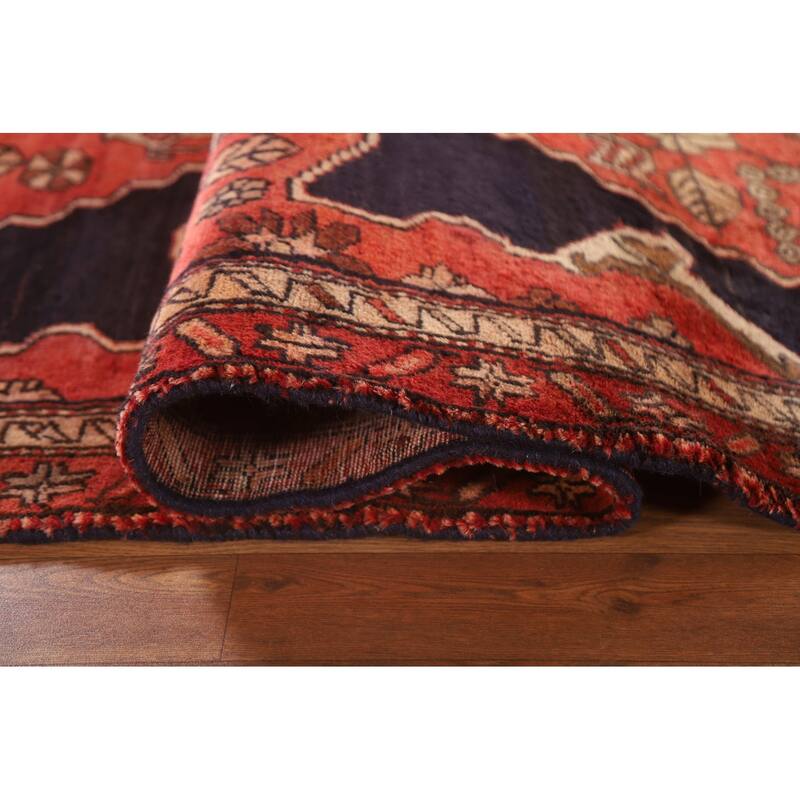 Tribal Ardebil Persian Vintage Runner Rug Handmade Wool Carpet - 4'5"x 11'2"