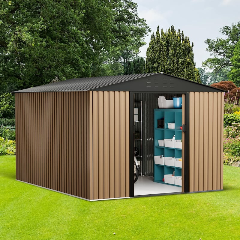 Outdoor Storage Shed,Lockable Metal Storage Shed for Garden,Patio,Backyard
