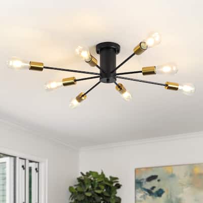 8-Light Modern Semi Flush Mount Lights for Kitchen Study Living Room