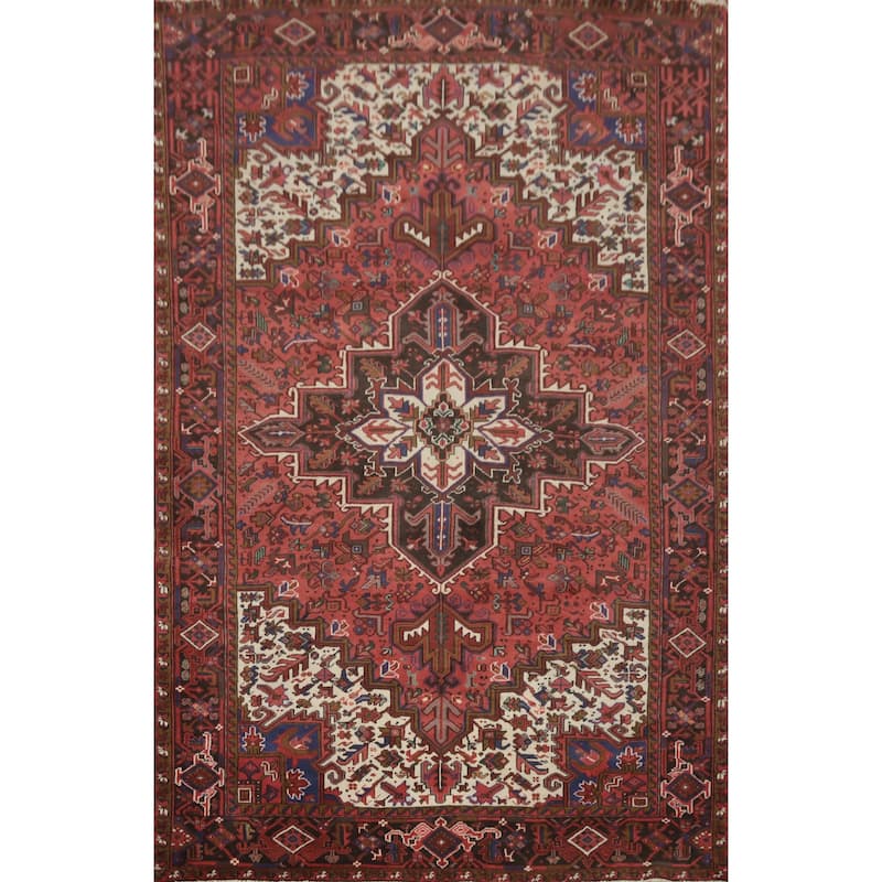 Hand Knotted Oriental 100% Wool Carpet Traditional Medallion Red Heriz Area Rug - 11' 5'' X 8' 3''