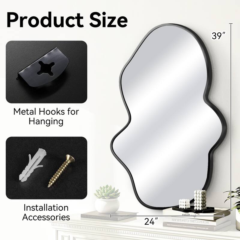 Stylish Aluminum Alloy Framed Irregular Wall Mirror