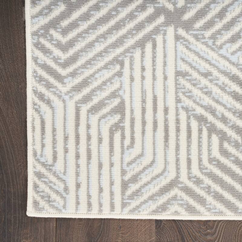 Power Loomed Geometric Modern Durable Area Rug - 90' X '27' X '0.5