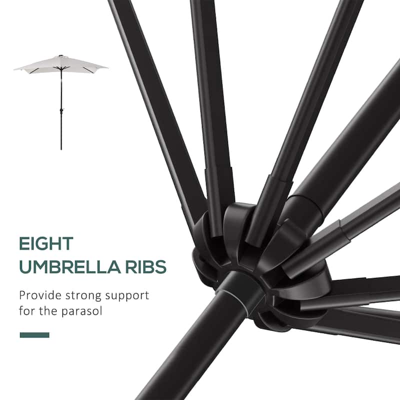 Versatile Outdoor Umbrella with LED Lights and Adjustable Tilt
