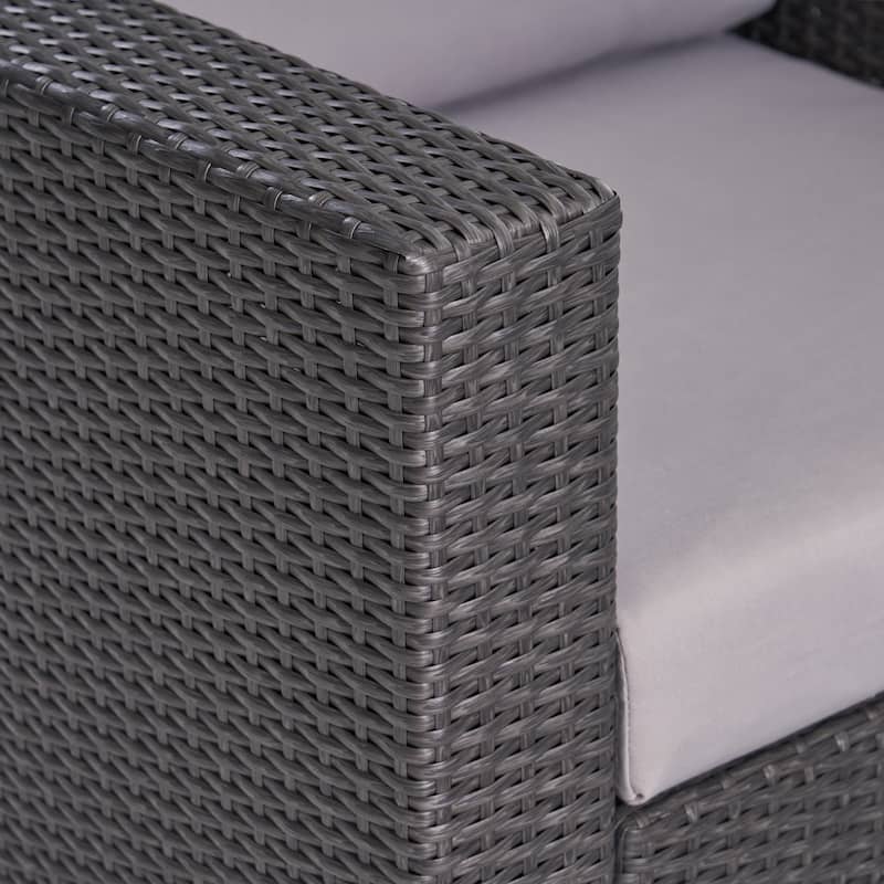 Roomfitters Contemporary Outdoor Wicker Lounge Arm Chair with Cushions for Stylish Patio Seating, Comfortable Garden Furniture