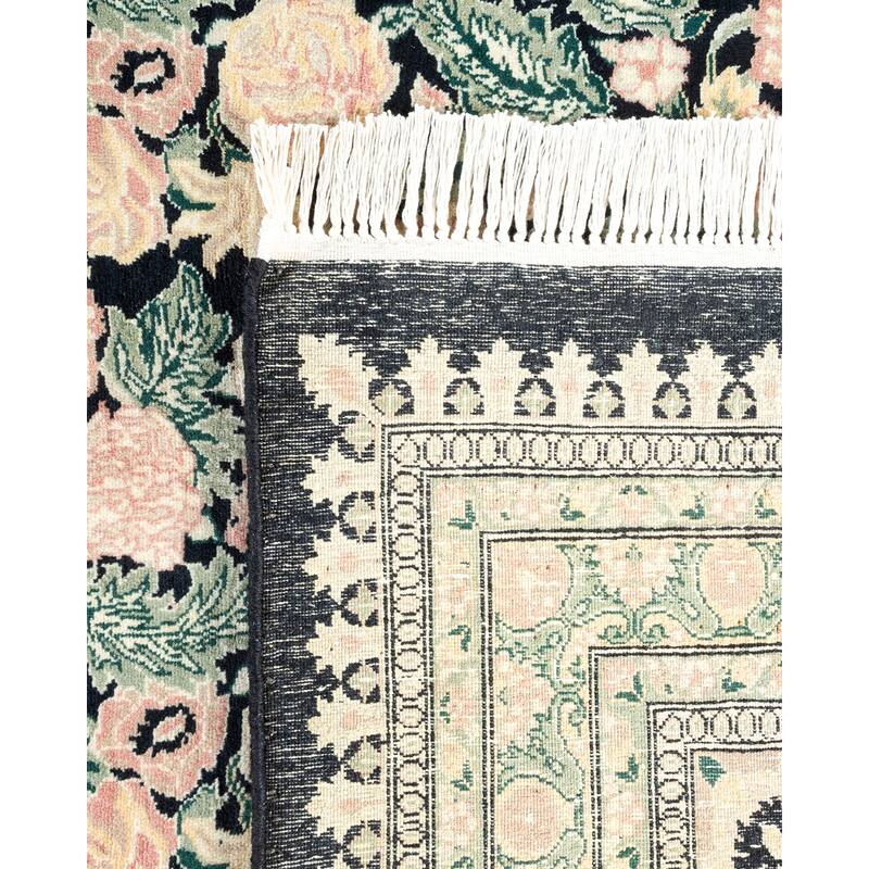 Overton Hand Knotted Wool Traditional Oriental Black Area Rug - 12' x 18'