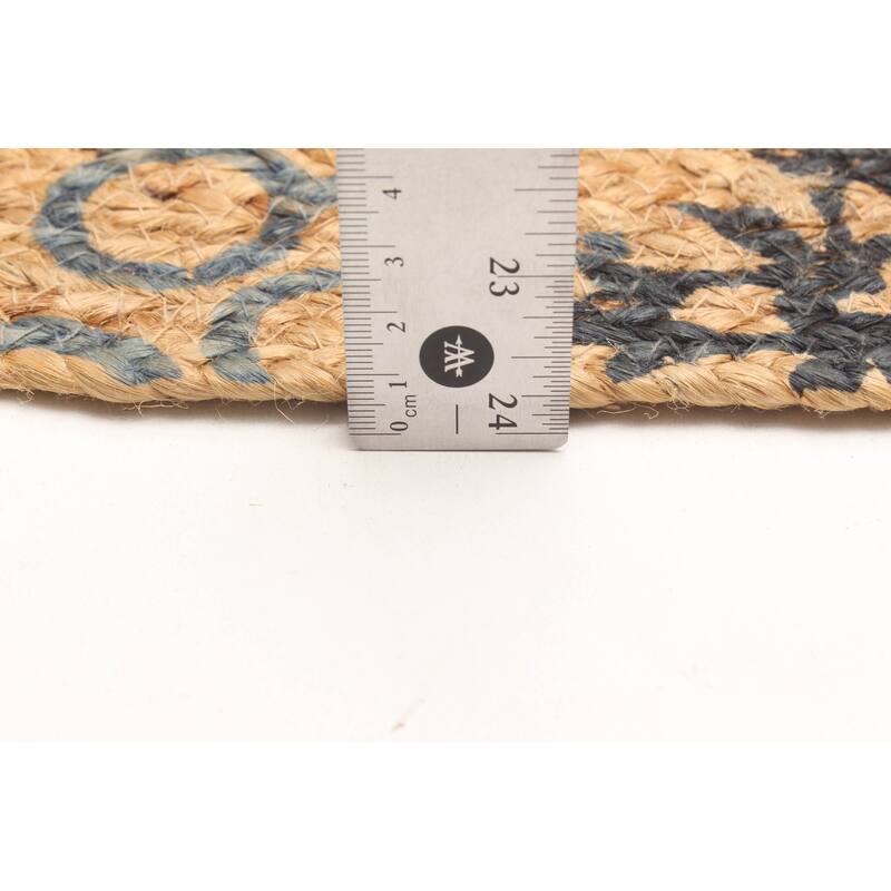 ECARPETGALLERY Braided Weave Palas Denizli Tan Jute Rug - 3'0 x 3'0