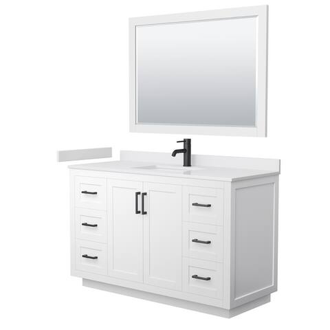 Miranda Single Vanity Set, Cultured Marble Top, 46-Inch Mirror