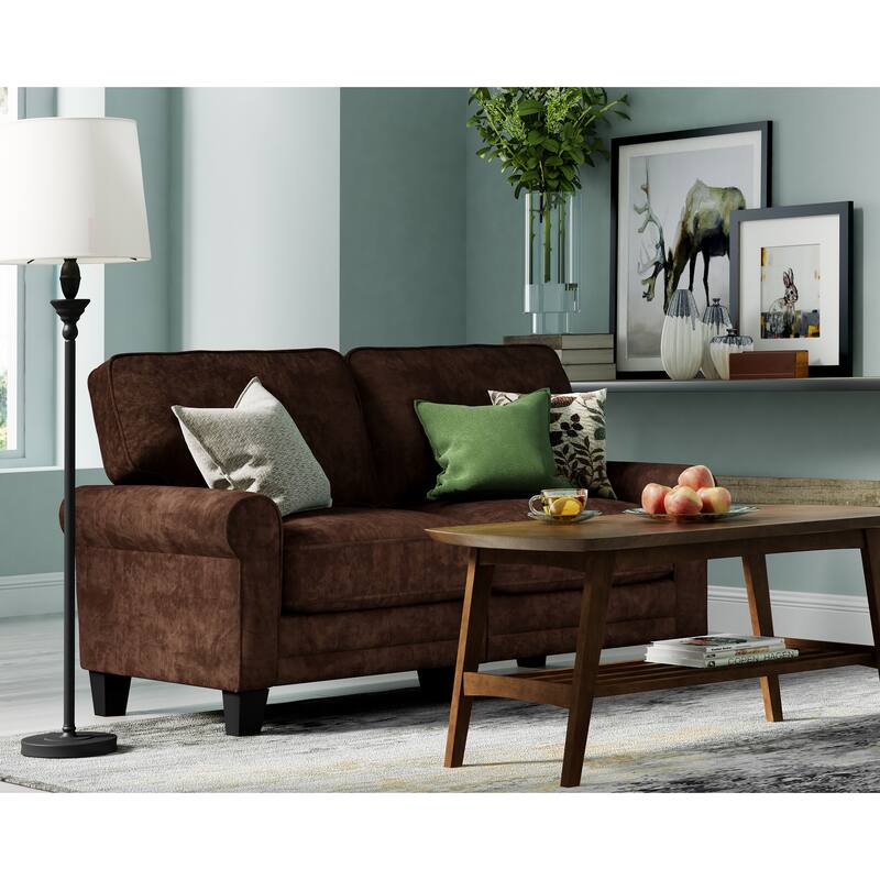 Serta Copenhagen 61" Loveseat for Two People, Pillowed Back Cushions and Rounded Arms, Durable Modern Upholstered Fabric