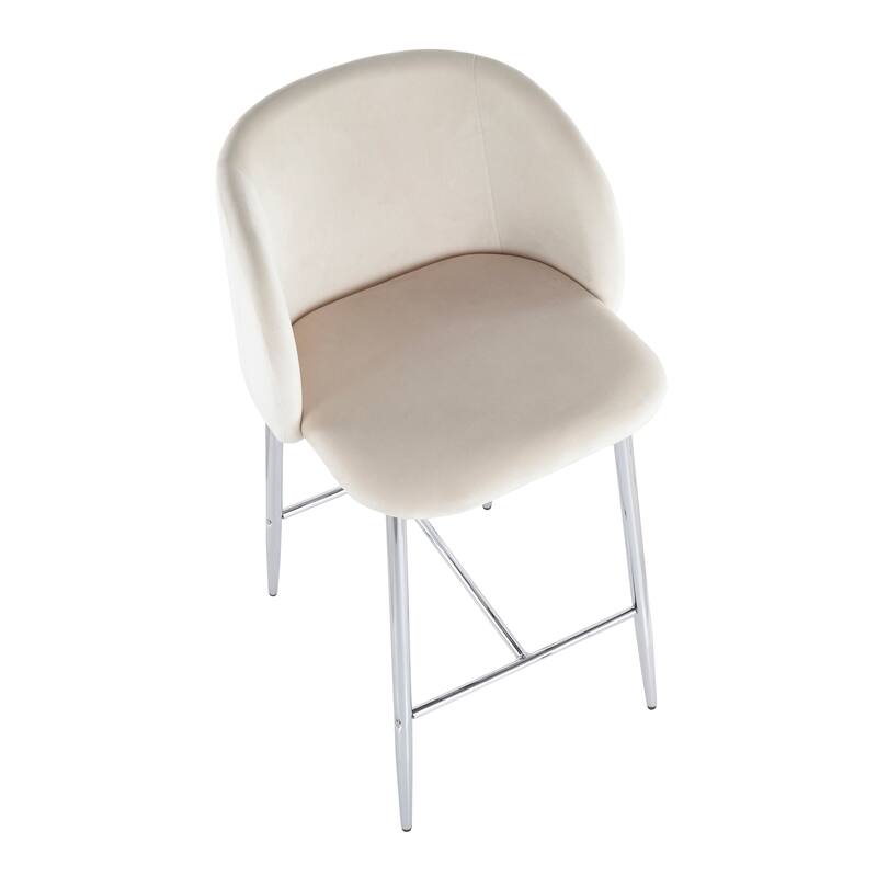 Silver Orchid Harding Velvet Counter Stool (Set of 2)