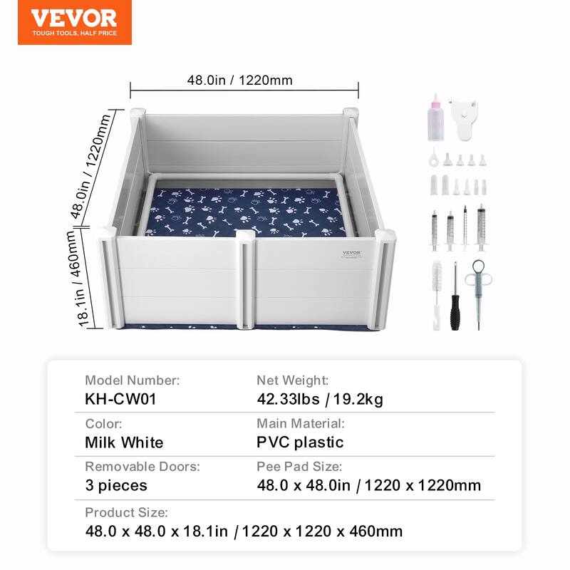 Dog Whelping Box,Whelping Box for Dogs and Puppies, White