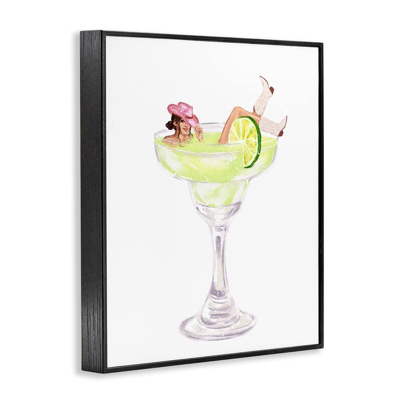 Stupell Cowgirl Lounging in Cocktail Framed Giclee Art Design By Ziwei Li