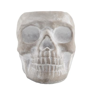 5X3.2 Cement Sugar Skull Planter, GREY