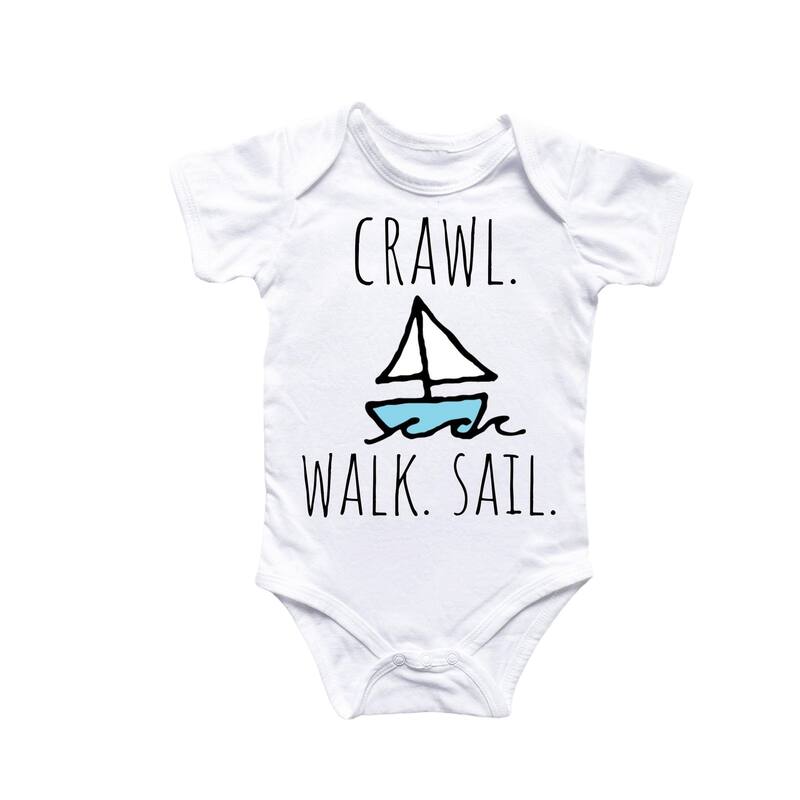 Sailboat Sailor Boat - Baby Boy Girl Clothes Infant Bodysuit Funny Cute Newborn - White - Newborn