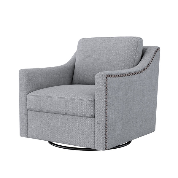 360degree Swivel Accent Armchair Linen Blend Modern Soft Velvet