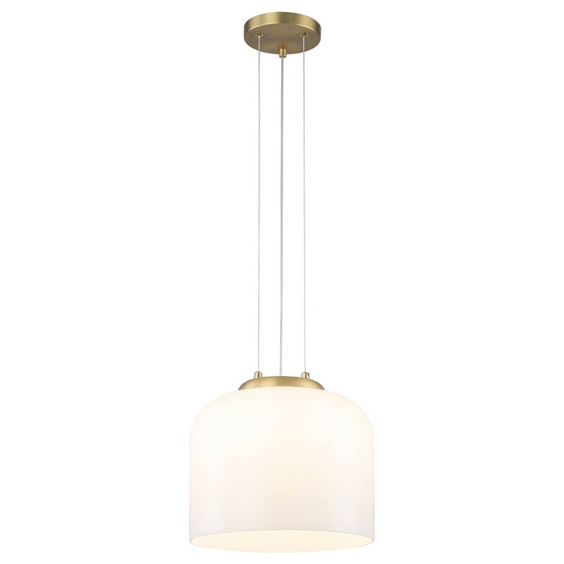 Single Light LED Pendant with Milky White Glass Shade Dimmable Modern