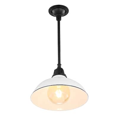 Croydon 12.25" 1-Light Farmhouse Industrial Indoor/Outdoor Iron LED Pendant, by JONATHAN Y - 12.25