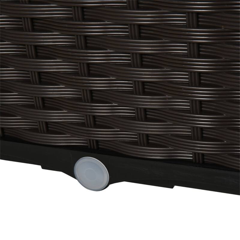 Brown Polypropylene Planter Box 16 Inch Elevated Garden Container Lightweight Water Resistant - 15.75" L x 15.75" W x 17.3" H