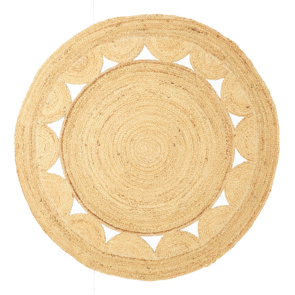 ECARPETGALLERY Braided Weave Palas Denizli Tan Jute Rug - 4'0 x 4'0