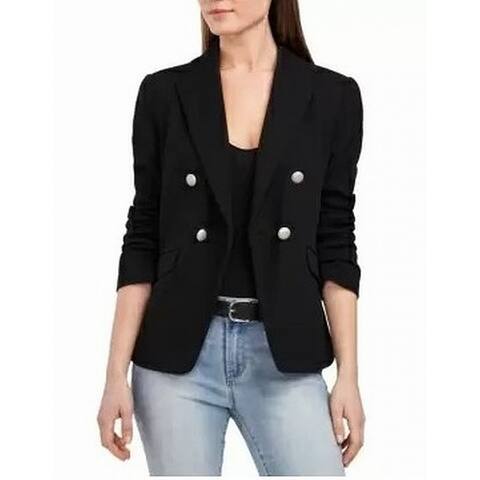 Riley & Rae Womens Blazer Textured Double-Breasted Jacket