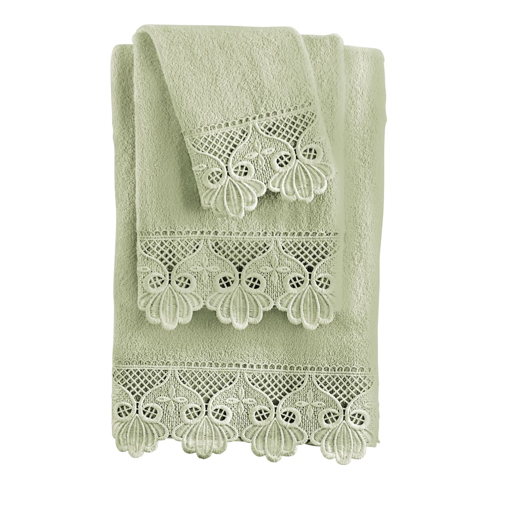3-Piece Macramé Laced Bathroom Towel Set