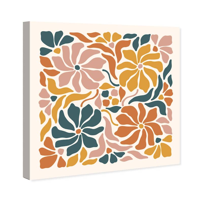 Wynwood Studio Canvas Abstract Earthtones Flowers Season Pink and Light Pink Modern & Contemporary Wall Art Canvas Print
