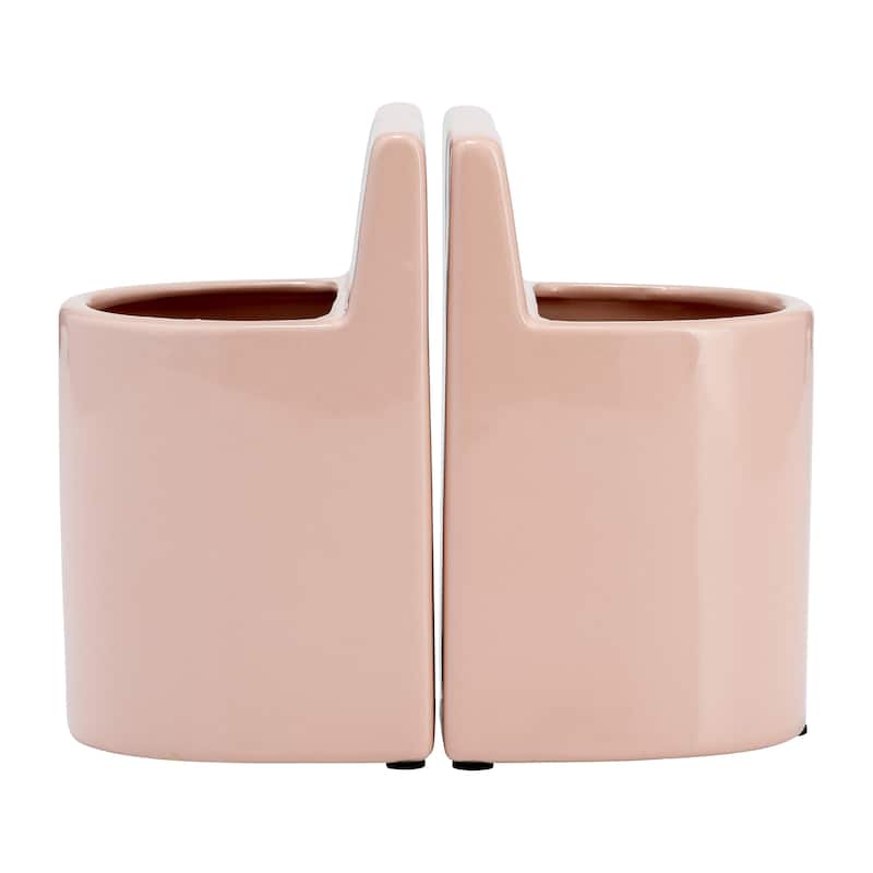 Sagebrook Home Ceramic 6" Pouch Bookends - 4" x 4" x 6"