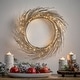preview thumbnail 2 of 4, Triple 24" Pre-lit Warm White LED Wreath by Christopher Knight Home - Champagne Glitter - 24.00" L x 24.00" W x 4.00" H 24.00" L x 24.00" W x 4.00" H - Champagne Glitter