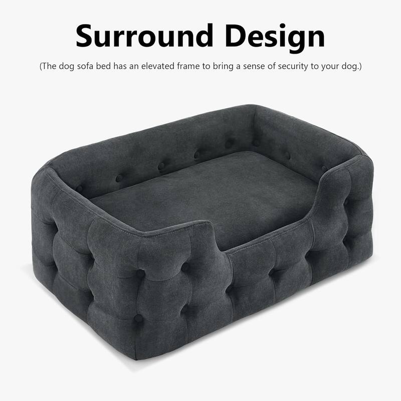 MCombo Dog Sofa Bed with Washable Cushion Cover for Small Medium Dogs, Fabric 0553 - 33.6" x 21.7"