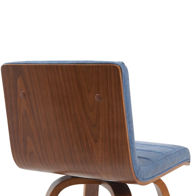 Skara Mid-Century Swivel Counter Stool, Upholstered Counter Height Chair with Bentwood Legs