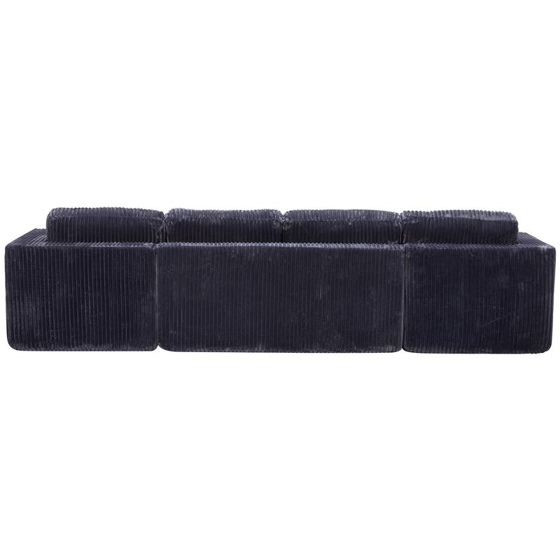 U-Shaped Modular Sectional Sofa, Modern Minimalist Corduroy Couch