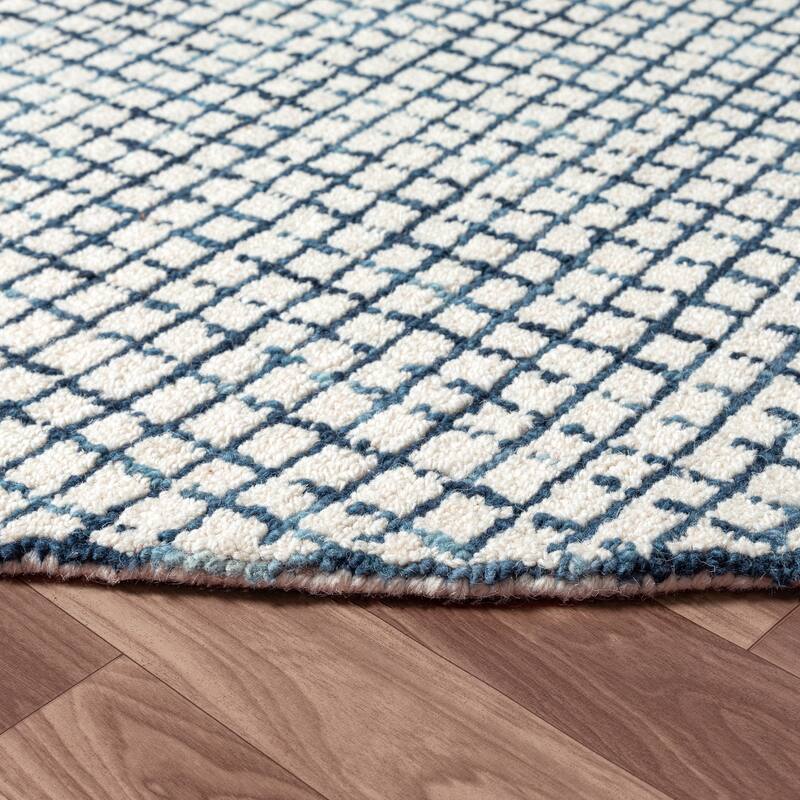 Noah Contemporary Checkered Wool Indoor Area Rug by Sevita