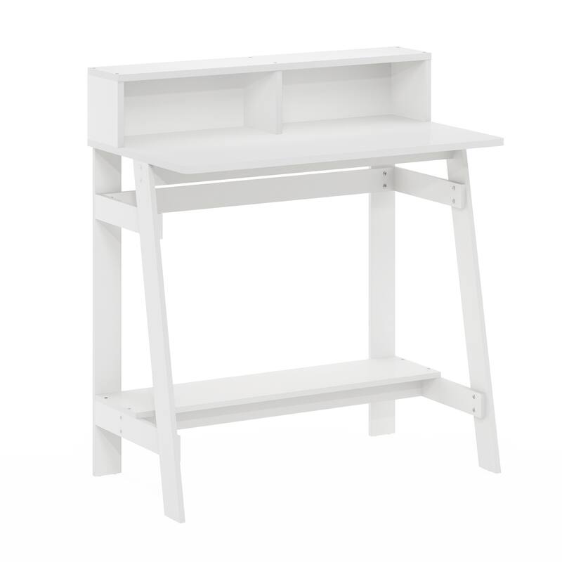 A Frame Computer Desk - Vintage White Study Table - Small Space Writing Desk