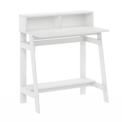 A Frame Computer Desk - Vintage White Study Table - Small Space Writing Desk