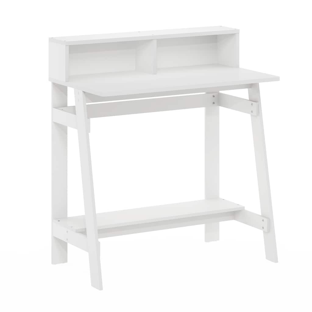 A Frame Computer Desk - Vintage White Study Table - Small Space Writing Desk